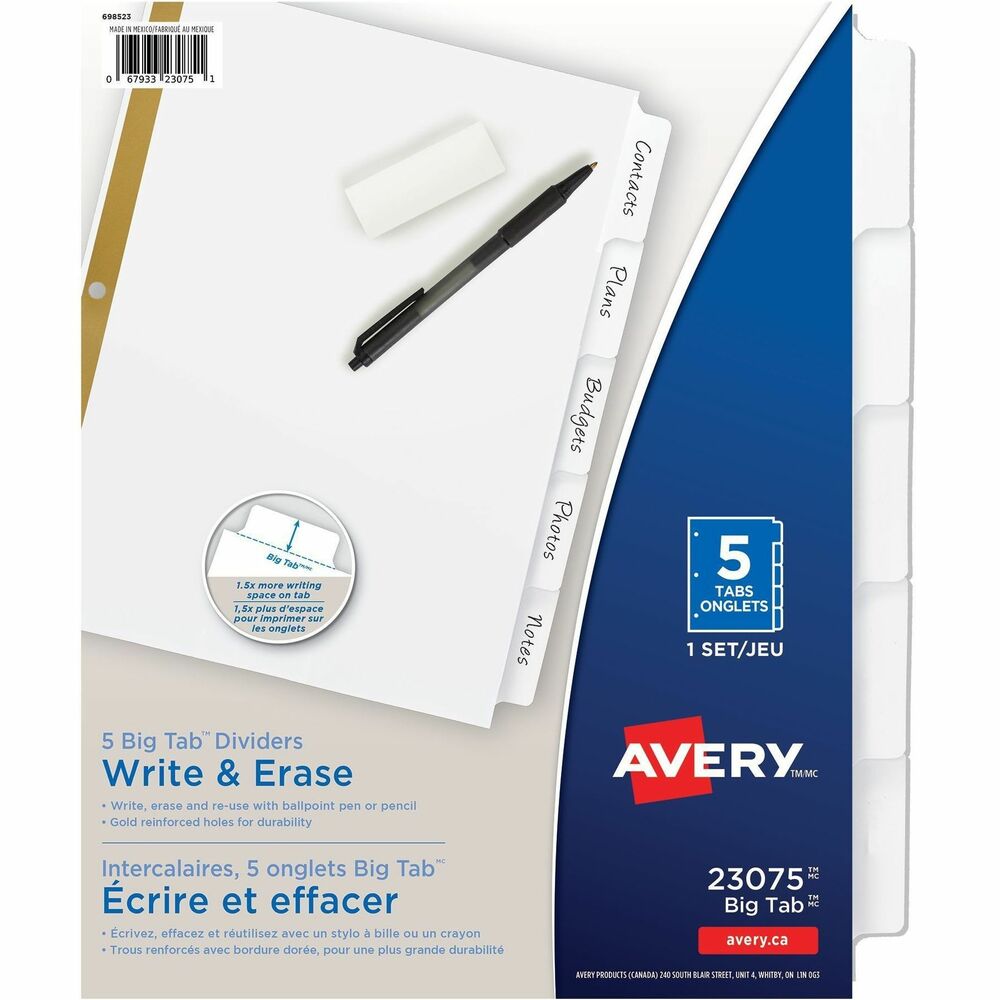 Write-On Tab Dividers